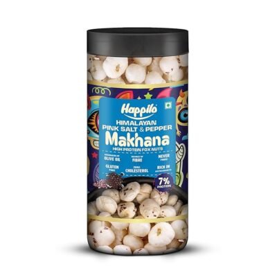 Happilo Pink Sait And Pepper Makhana 80 Grams Jar