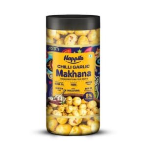 Happilo Chilli Garlic Makhana 80 Grams Jar