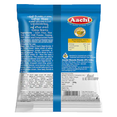 AACHI BAJJI BONDA POWDER 200 Grams - Image 2