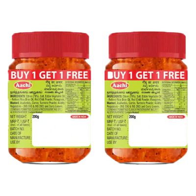 AACHI CITRON PICKLE 200 Grams 1+1 - Image 2