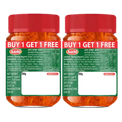 AACHI MANGO THOKKU PICKLE 200 Grams 1+1 - Image 2