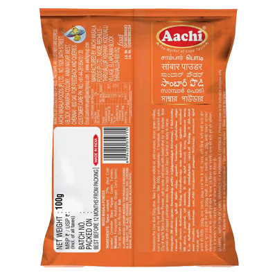Aachi Spicy Sambar Powder 100 Grams - Image 2