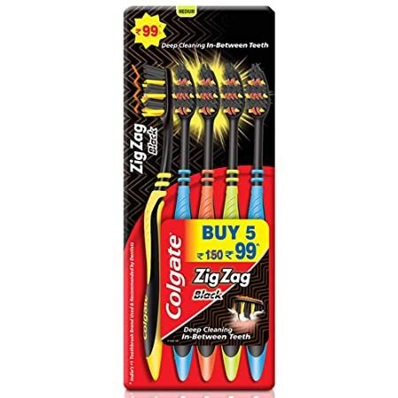 COLGATE ZIGZAG (MEDIUM)BLACK BUY 5