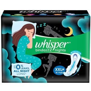 WHISPER BINDAZZZ NIGHTS XXL+16 PADS