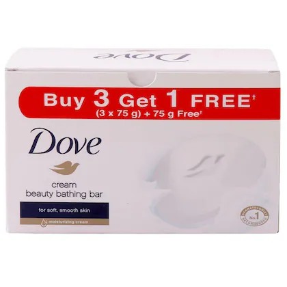 Dove Cream Beauty Bar 3*75 Grams +75 Grams