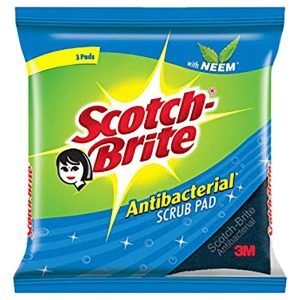 SCOTCH BRITE ANTIBACTERIAL SCRUB PAD 7CM 10
