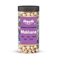 Happilo Cream Onion Makhana 80 Grams Jar