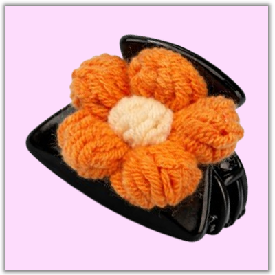 Handmade Crochet Hair Claw Clip Orange Return Gift Crochet Hair Claw Clip Orange - Daily Needs Handmade Crochet Rose Online Shopping Website India Handmade Crochet Hair Claw Clip Orange Return Gift Crochet Hair Claw Clip Orange