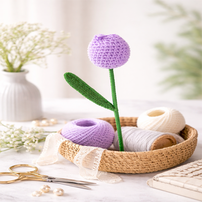 Handmade Crochet Tulip Purple Big Model Image