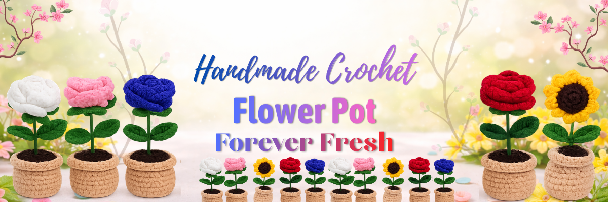 Handmade Crochet Flower Pot
