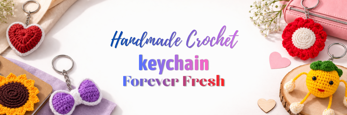 Handmade Crochet Keychain Desktop Banner