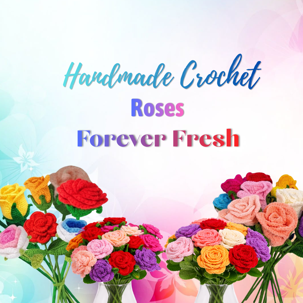 Handmade Crochet Roses Mobile Banner
