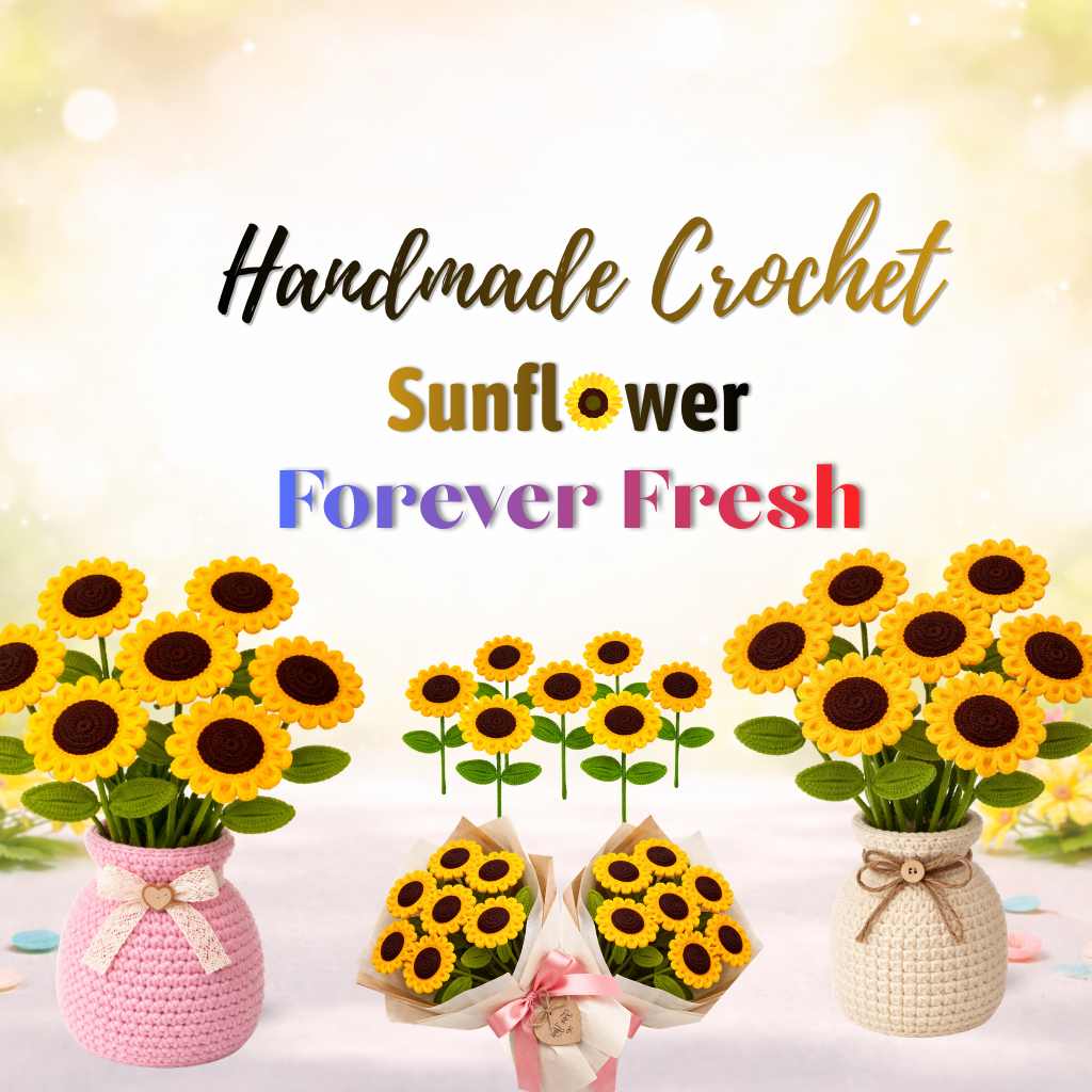 Handmade Crochet Sunflowers Mobile Banner