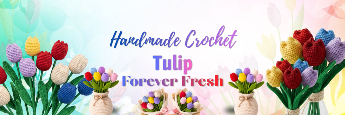 Handmade Crochet Tulip Desktop Banner